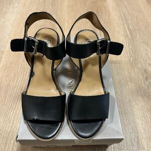 Franco Sarto Black Leather Sandals